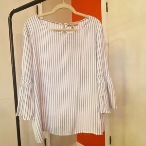 Philosophy Republic White & Blue Striped tunic